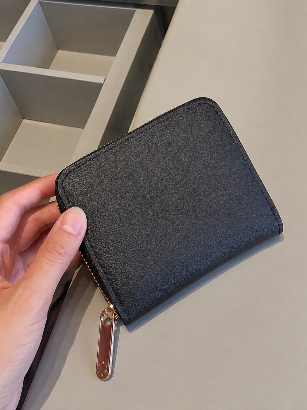 Black monogram Zip Wallet